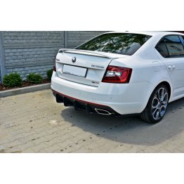 Накладка сплиттер на диффузор заднего бампера на Skoda Octavia III RS рестайл